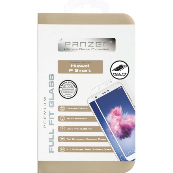 Panzer Huawei P Smart, Full-Fit Glass, White Transparent