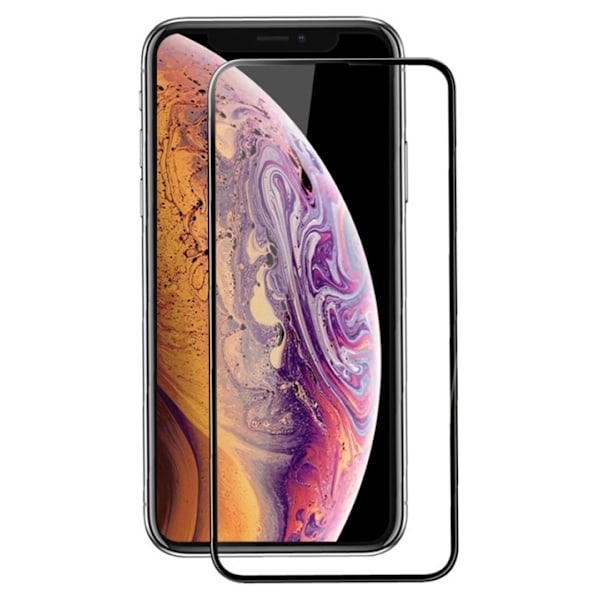 Mr. Yes Fuld skærmbeskytter i hærdet glas til iPhone 12 Mini, Svart Transparent