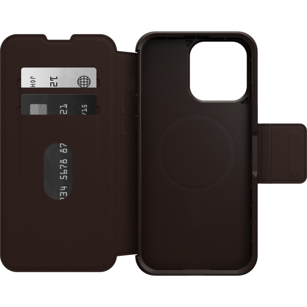 Otterbox Strada MagSafe -plånboksfodral, iPhone 15 Pro Max, brun Brun