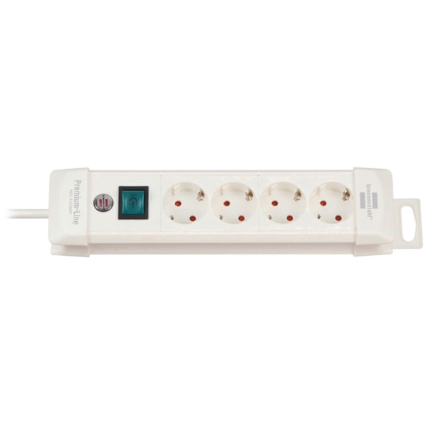 brennenstuhl Premium-Line, 4-suuntainen pistorasialista (pistorasia, jossa kytkimet ja 1,8 m kaapeli - suojakoskettimien kulma 45°, valmistettu Saksas