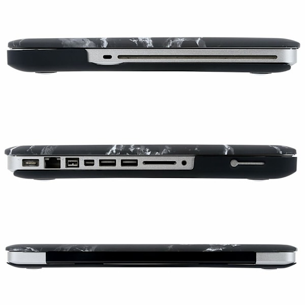Hårdplastskal til MacBook Pro 15.4\"  A1707/A1990 Marmor (Sort)