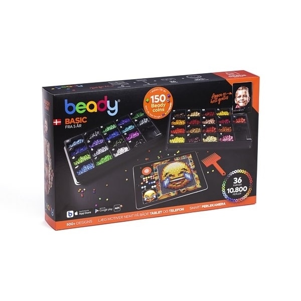Beady Basic 10.800 perler, 4 plader, 1 skraber