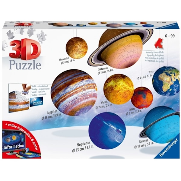 Ravensburger 3D Puzzle Solar System 27/54/7