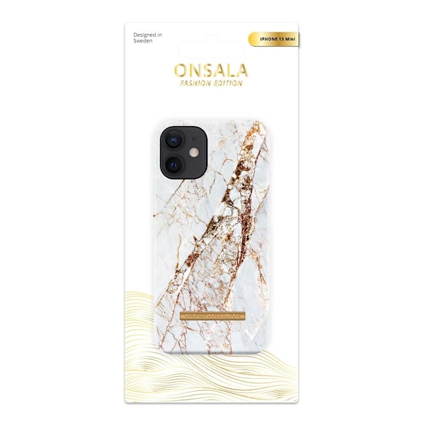 Onsala COLLECTION Mobilskal Soft White Rhino Marble iPhone 13 Mini Vit