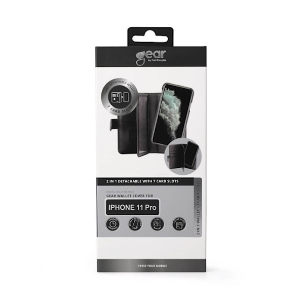 Gear Mobilfodral 2-i-1 7 Kortfack Svart - iPhone 11 Pro Svart