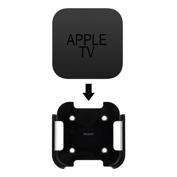 DELTACO Väggfäste för Gen 1 & Gen 2 Apple TV, svart
