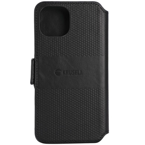Krusell Leather Phone Wallet iPhone 14 Svart Svart