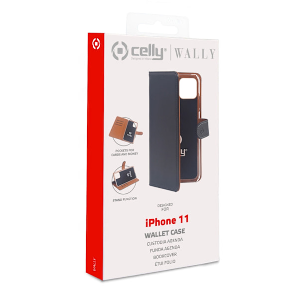 Celly Wallet Case iPhone 11 Sv Svart