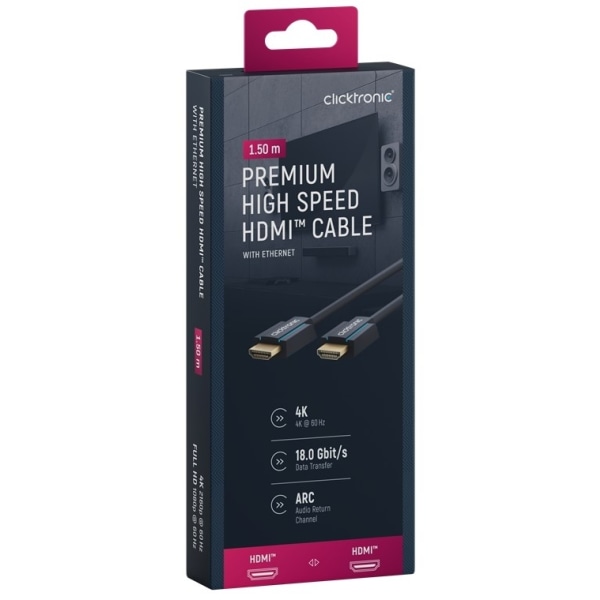 ClickTronic Premium High Speed HDMI™-kabel med Ethernet Premium