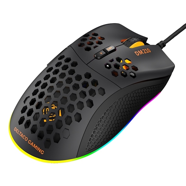 DELTACO GAMING DM210 lightweight gaming mouse, RGB, black