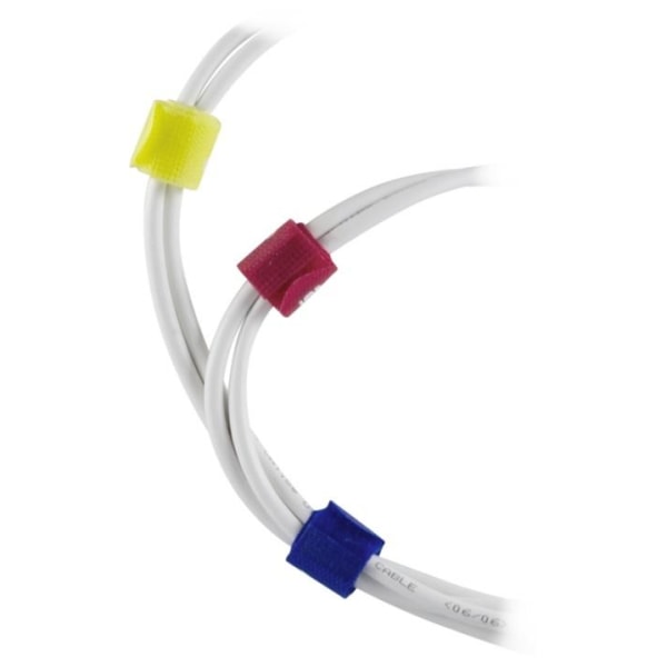 DELTACO, kabelsorteringskit, burrebånd i forskellige farver 10-p
