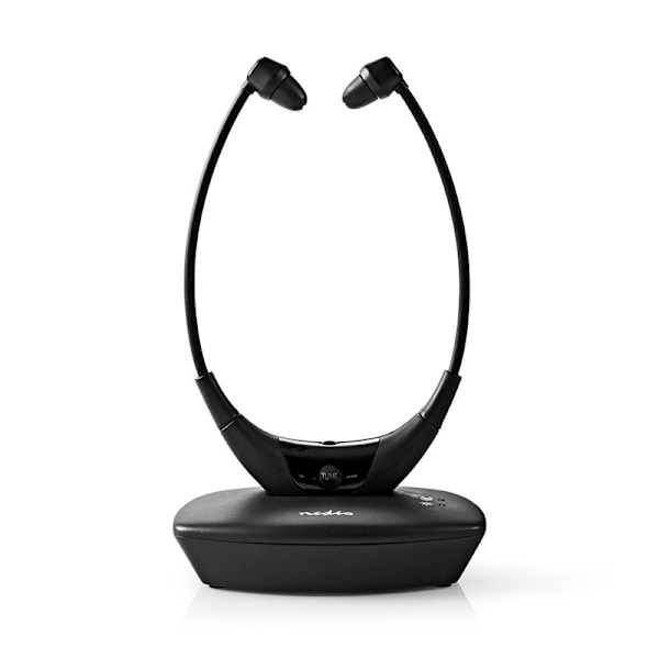 Nedis Trådløst TV hovedtelefoner | RF | In-Ear | Maksimal batteritid: 4.5 timer | 35 m | Digital lyd | Opladningsstation | Balancekontrol | Sort Svart