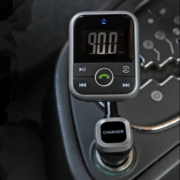 FM-sender med Bluetooth-håndfri og billader, 2.1A, Sort