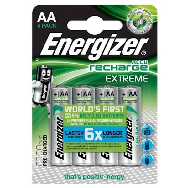Energizer Batteri Aa/Lr6 Laddbart Ni-Mh 2300Mah 4-Pack