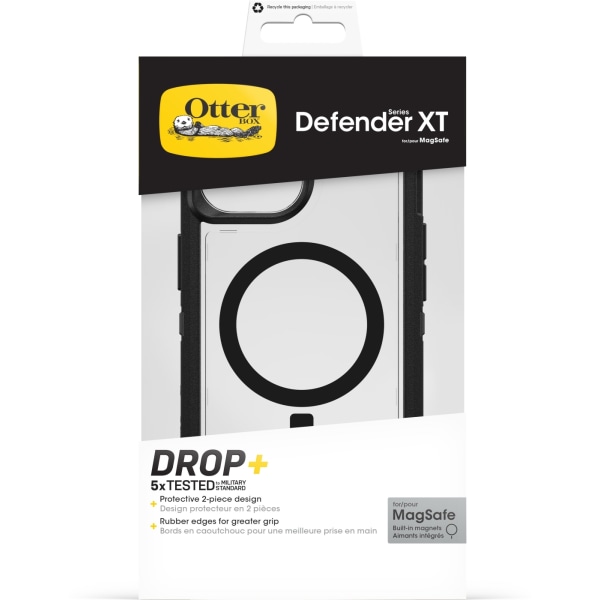 Otterbox Defender XT -suojakuori, iPhone 15 / 14 / 13, musta / kirkas Svart