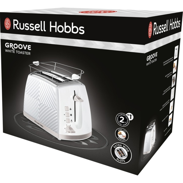 Russell Hobbs Brödrost Vit Groove 2S Toast 26391-56