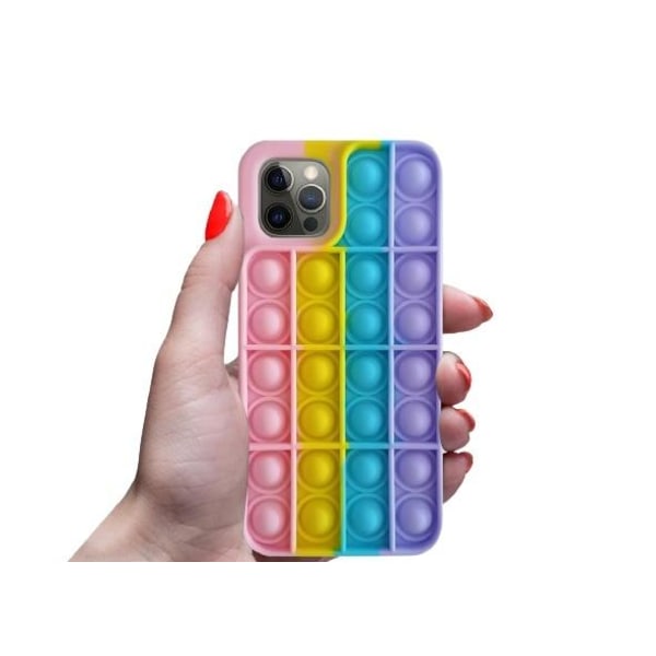 Mobilcover med Pop it-legetøj til iPhone 12/12 Pro, Rainbow Flerfärgad