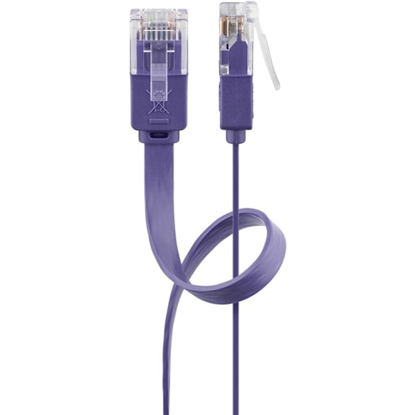 Goobay CAT 6 platt patchkabel, U/UTP, violett kopparledare (CU), 2 m