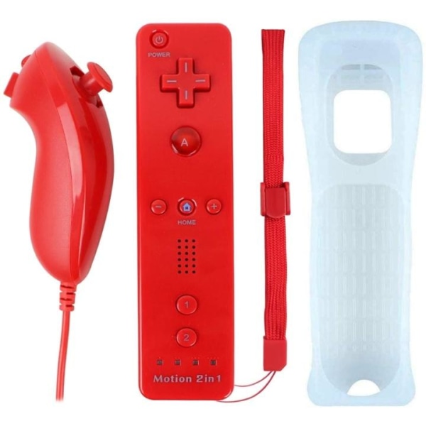 Remote Plus + Nunchuck til Wii-Wii U, rød