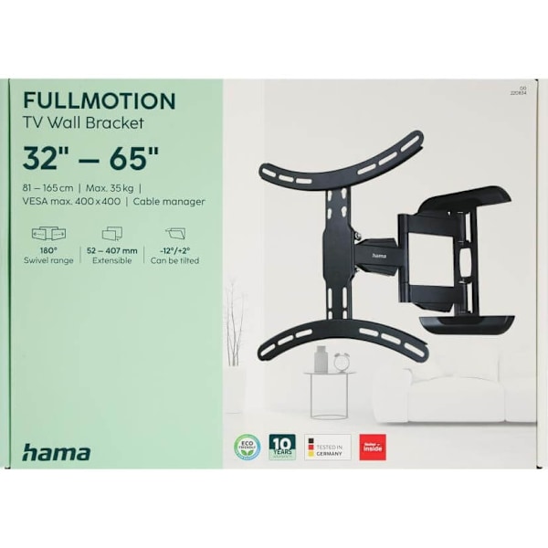 Hama TV Wall Bracket Full Motion VESA up to 400x400 65" Black