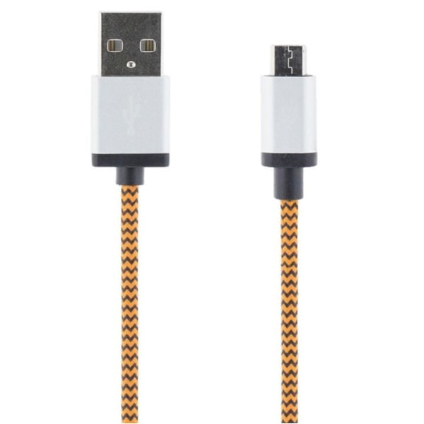 Streetz USB-kabel, Tygklädd, Typ A ha - Typ Micro B, 2m, orange