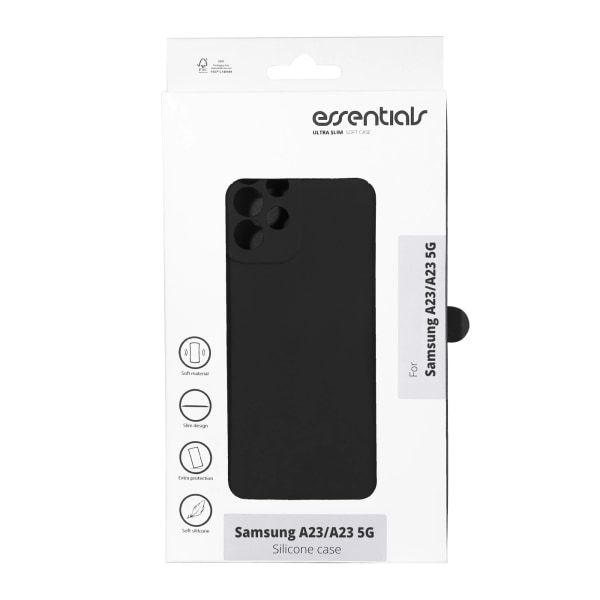 Essentials Samsung Galaxy A23/A23 5G Silicone back cover, Blk Svart