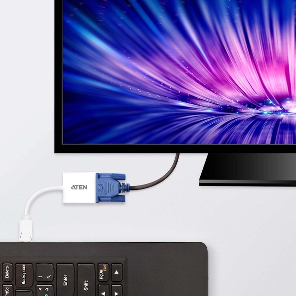aten DisplayPort Kaapeli DisplayPort Uros - VGA Naaras 0.15 m Valkoinen