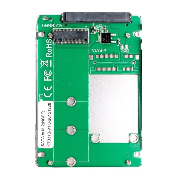 M.2 SSD till SATA adapter, SATA 6 Gbps, aluminium, silver