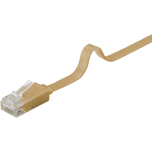 Goobay CAT 6 platt patchkabel, U/UTP, ljusbrun kopparledare (CU), 3 m