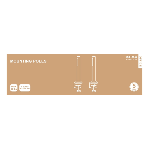 DELTACO Office, Slatwall Desk Mounting Pole