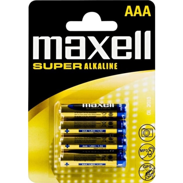 Maxell Super Alkine, LR03 / AAA batterier, alkaliske, 1,5V, 4-pa