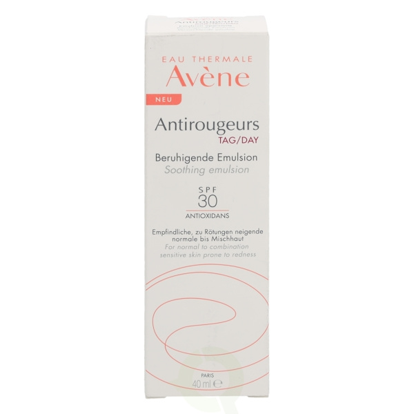 Avene Antirougeurs Soothing Emulsion Day Anti-Oxidant SPF30 40 ml Normal To Combination