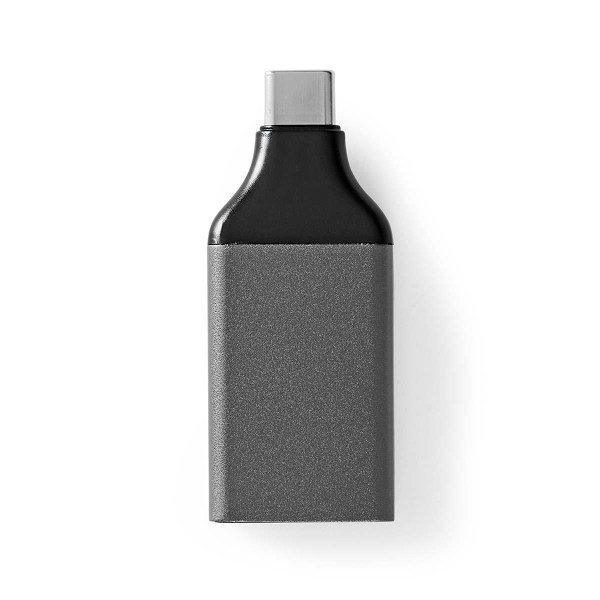 Nedis USB-C™ Adapter | USB 3.2 Gen 1 | USB-C™ Hane | DisplayPort Hona | 4K@60Hz | Rund | Nickelplaterad | Grå / Svart | Kuvert