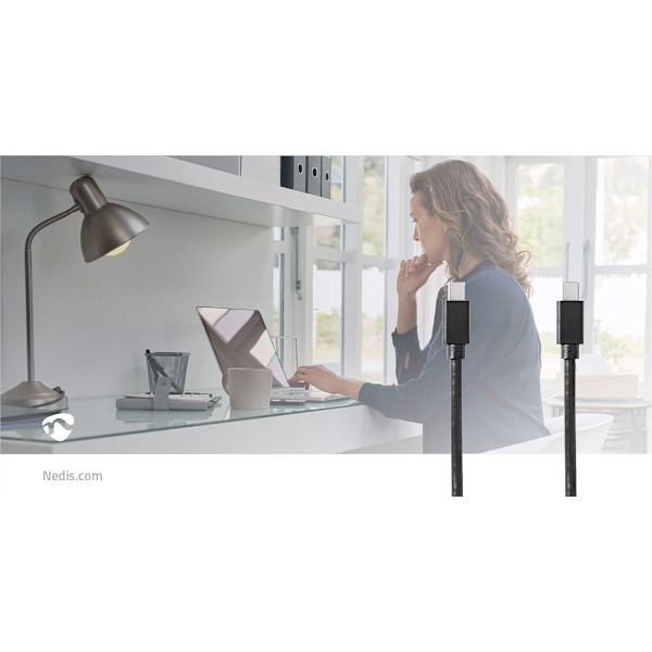 Nedis Mini Displayport-kabel | DisplayPort 1.4 | Mini DisplayPort Hane | Mini DisplayPort Hane | 48 Gbps | Nickelplaterad | 2.00 m | Rund | PVC | Svar