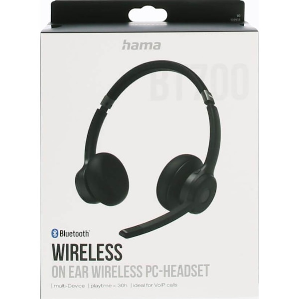 Hama Headset PC Office Stereo On-Ear BT700 Bluetooth Sort