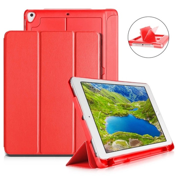 Kotelo, jossa säilytystila, USB-kaapeli Apple iPad 9.7" 2017, 2018, punainen Röd