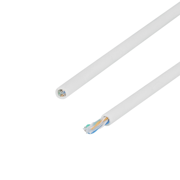 Deltaco U/UTP Cat6a installation cable slim 28AWG 100m LSZH whit