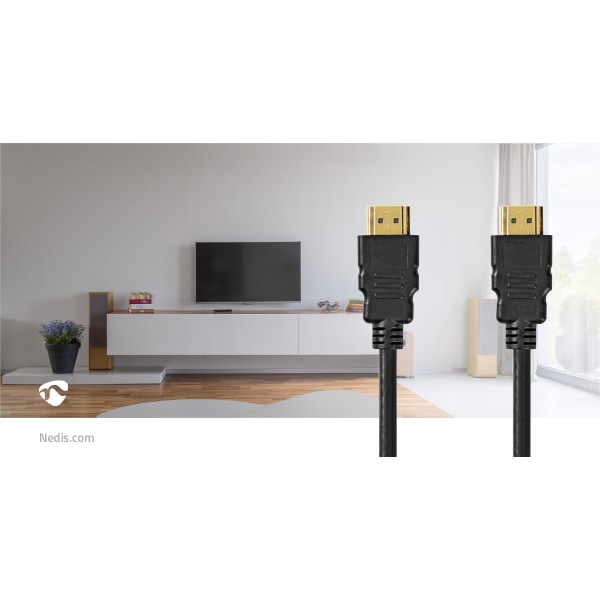 Nedis Ultra High Speed ​​HDMI ™ kabel | HDMI™ Kontakt | HDMI™ Kontakt | 8K@60Hz | 48 Gbps | 2.00 m | Rund | 6.5 mm | Svart | Kuvert