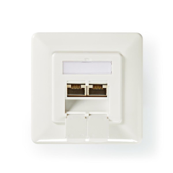 Nedis Netværksvægboks | In-wall | 2-Port port(s) | CAT6a | Lige | Hun | Guldplateret | PVC | Hvid | Plastikpose