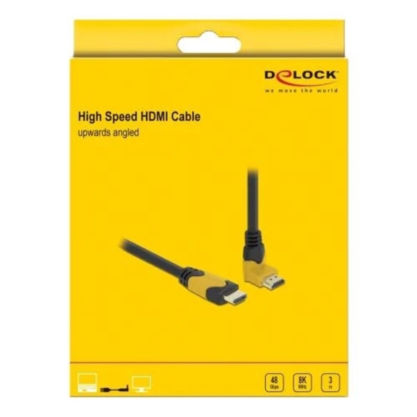 Delock High Speed HDMI cable male-male 90° up 48 Gbps 8K 60 Hz 3