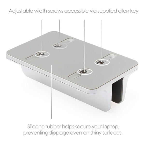 Desire2 Bordstander Mac/Ultrabooks Justerbar Aluminiun Sølv