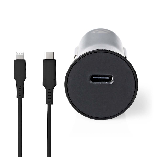 Nedis Autolaturi | 20 W | 1.67 / 2.22 / 3.0 A | Lähtöliitäntöjen määrä: 1 | Portin tyyppi: USB-C™ | Lightning 8-Pin (irrallinen) Kaapeli | 1.00 m | Au