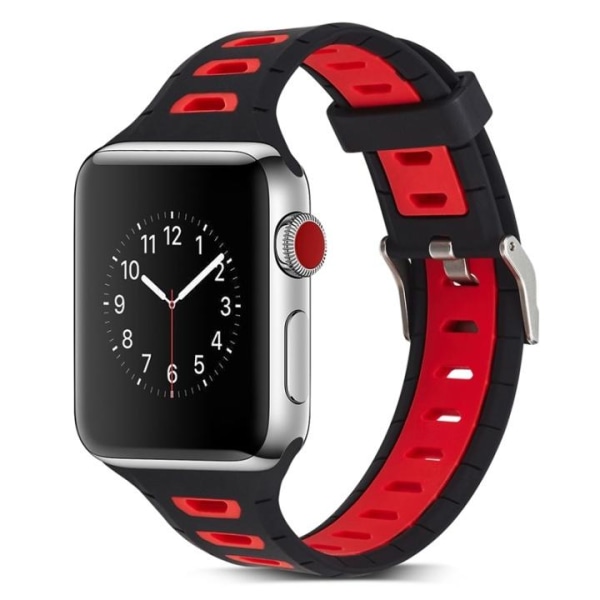 Silikon Klockarmband kompatibelt med Apple Watch, 42mm, Svart, R