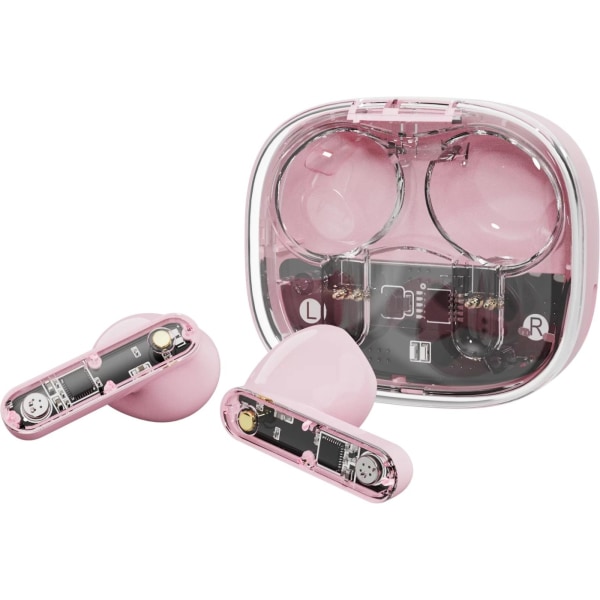 Streetz T150 TWS earphones, Transparent Pink Rosa