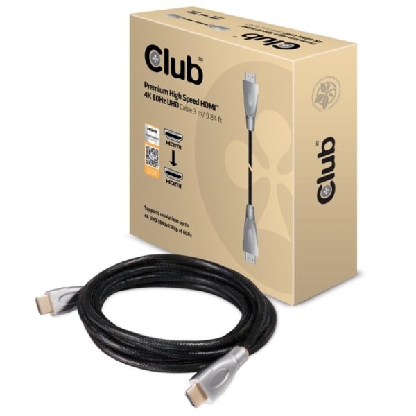 CLUB3D HDMI 2.0 Cable 3Meter UHD 4K/60Hz 18Gbps Certified Premiu
