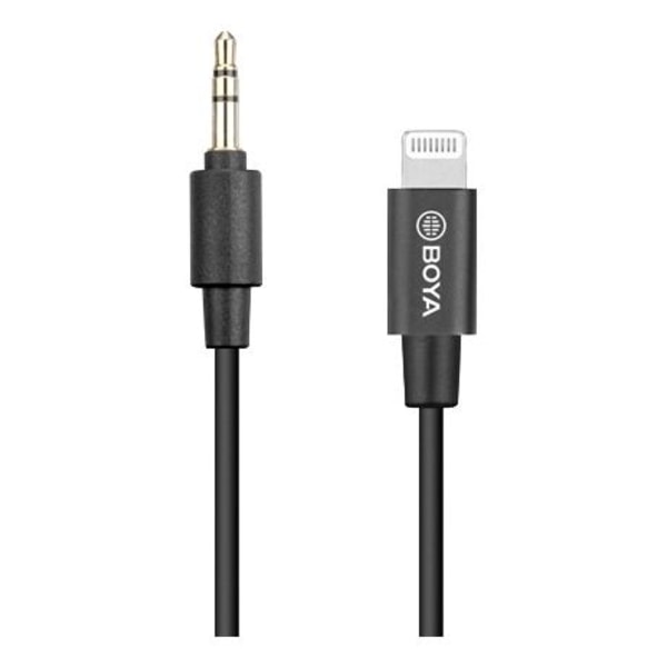 BOYA BY-K1 3.5mm TRS (Male) to Lightning (Male) Audio Adapter, 0.2m, b