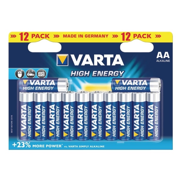 Varta Batteri alkaline AA/LR6 1.5 V High Energy 12 pack
