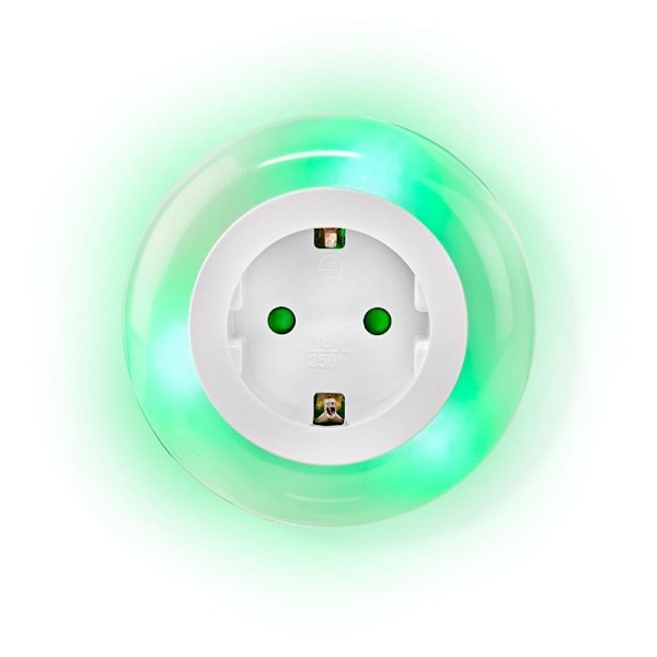 Nedis Plug-In LED Yövalo | Hämärätunnistin | 3680 W | 10 lm | Sininen / Valkoinen / Vihreä