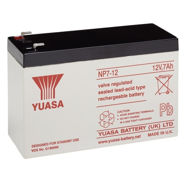 Yuasa Blybatteri 12 V, 7,0 Ah (NP7-12) Blybatteri, VdS