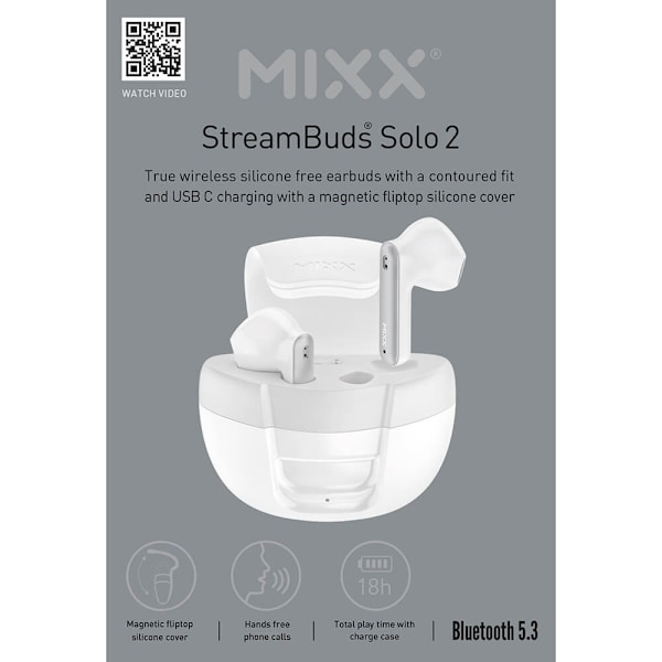 MIXX Høretelefoner Solo 2 In-Ear Ægte Trådløs Hvid Vit